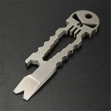 Outdoor Stainless Skull EDC Survival Pocket Tool Key Ring Pendant Opener Keychain J4U66