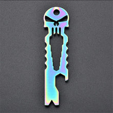Outdoor Stainless Skull EDC Survival Pocket Tool Key Ring Pendant Opener Keychain J4U66