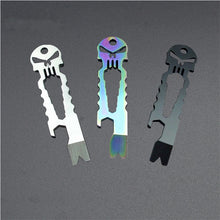 Outdoor Stainless Skull EDC Survival Pocket Tool Key Ring Pendant Opener Keychain J4U66