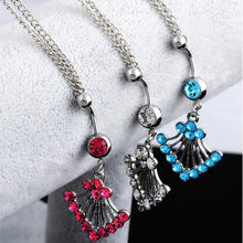 Pendant Steel Piercing Belly Barbell Navel Ring Bar Waist Chain J4U66