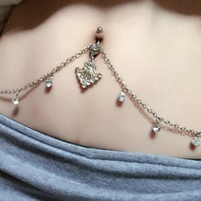 Pendant Steel Piercing Belly Barbell Navel Ring Bar Waist Chain J4U66