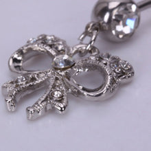 Piercing Navel Body Jewelry Surgical Steel Bowknot Rhinestone Belly Button Barbell Navel Ring Bar J4U66