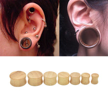 Punk Ear Expanders Organic Wood Bamboo Plug Ear Double Flare Saddle Flesh Tunnel Stretcher Expander Jewelry Body Piercing J4U66