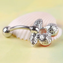 Rhinestone Red Cherry Navel Belly Button Barbell Ring Body Piercing J4U66