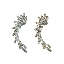 Right Ear Clip Rhinestone Earcuff Jewelry Meniscus Silver Plated Clip On Earrings Ear Cuffs For Women & Girls J4U66