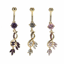 Sexy Leaf Dangle Navel Bar Ring Gold / Silver Plated Piercing Jewelry surgical steel belly button rings J4U66