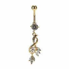Sexy Leaf Dangle Navel Bar Ring Gold / Silver Plated Piercing Jewelry surgical steel belly button rings J4U66