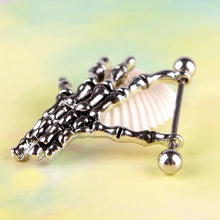 Sexy Punk Skeleton Skull Hand Shield Nipple Bar Navel Belly Button Rings Belly Body Piercing J4U66