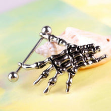 Sexy Punk Skeleton Skull Hand Shield Nipple Bar Navel Belly Button Rings Belly Body Piercing J4U66