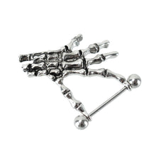 Sexy Punk Skeleton Skull Hand Shield Nipple Bar Navel Belly Button Rings Belly Body Piercing J4U66