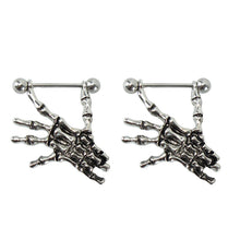 Sexy Punk Skeleton Skull Hand Shield Nipple Bar Navel Belly Button Rings Belly Body Piercing J4U66