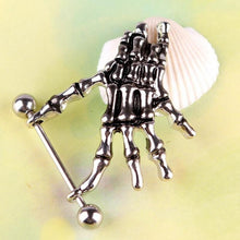 Sexy Punk Skeleton Skull Hand Shield Nipple Bar Navel Belly Button Rings Belly Body Piercing J4U66