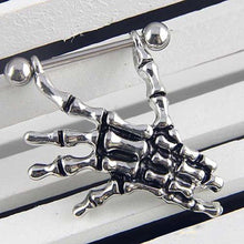 Sexy Punk Skeleton Skull Hand Shield Nipple Bar Navel Belly Button Rings Belly Body Piercing J4U66