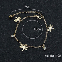 Sexy Women Gold Chain Link Dragonfly Ankle Anklet Bracelet Barefoot Sandal Beach Foot Jewelry For  J4U66