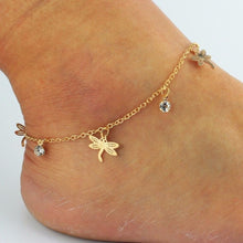 Sexy Women Gold Chain Link Dragonfly Ankle Anklet Bracelet Barefoot Sandal Beach Foot Jewelry For  J4U66