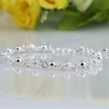 Silver Jewelry Carter Bracelet Plated Silver Screw Bracelet Women Fine Jewelry Gifts Flower Beads Bracelets Bangles J4U66
