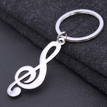 Silver Plated Musical Note Key chain For Car Metal Music Symbol Key Ring Keychain For Men Women J4U66