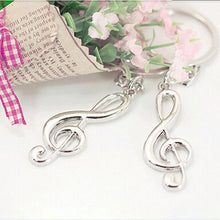 Silver Plated Musical Note Key chain For Car Metal Music Symbol Key Ring Keychain For Men Women J4U66