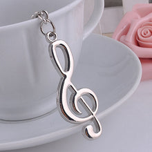 Silver Plated Musical Note Key chain For Car Metal Music Symbol Key Ring Keychain For Men Women J4U66