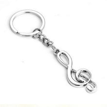 Silver Plated Musical Note Key chain For Car Metal Music Symbol Key Ring Keychain For Men Women J4U66