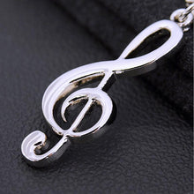 Silver Plated Musical Note Key chain For Car Metal Music Symbol Key Ring Keychain For Men Women J4U66