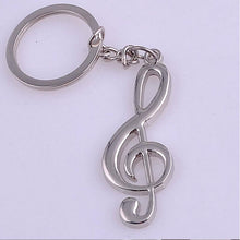 Silver Plated Musical Note Key chain For Car Metal Music Symbol Key Ring Keychain For Men Women J4U66