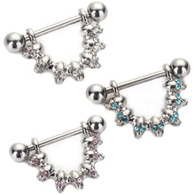 Skull Nipple Piercing Bar Shield Barbell Ring Jewel Gem Surgical Steel 10G for Women Body Jewelry J4U66