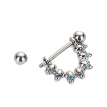 Skull Nipple Piercing Bar Shield Barbell Ring Jewel Gem Surgical Steel 10G for Women Body Jewelry J4U66