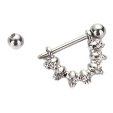 Skull Nipple Piercing Bar Shield Barbell Ring Jewel Gem Surgical Steel 10G for Women Body Jewelry J4U66