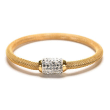 Stardust Mesh Bracelets With Crystal Stones Filled Magnetic Clasp Charm Bracelets Bangles For Women J4U66