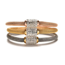 Stardust Mesh Bracelets With Crystal Stones Filled Magnetic Clasp Charm Bracelets Bangles For Women J4U66