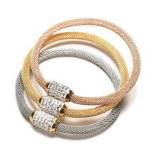 Stardust Mesh Bracelets With Crystal Stones Filled Magnetic Clasp Charm Bracelets Bangles For Women J4U66