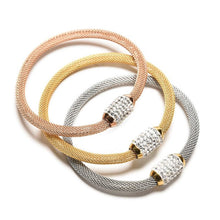 Stardust Mesh Bracelets With Crystal Stones Filled Magnetic Clasp Charm Bracelets Bangles For Women J4U66