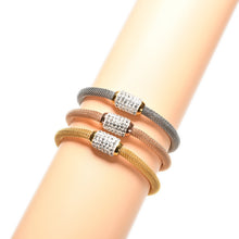 Stardust Mesh Bracelets With Crystal Stones Filled Magnetic Clasp Charm Bracelets Bangles For Women J4U66