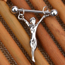 Statue of Jesus Nipple Shields Bars 316L Surgical Steel J4U66