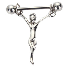 Statue of Jesus Nipple Shields Bars 316L Surgical Steel J4U66