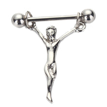 Statue of Jesus Nipple Shields Bars 316L Surgical Steel J4U66