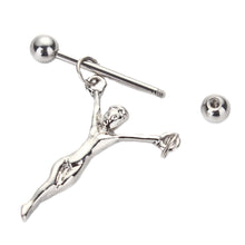 Statue of Jesus Nipple Shields Bars 316L Surgical Steel J4U66