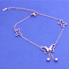 Tassel Anklets Casual Beach Vacation Anklets Bracelets Jewelry Ankle Chain Butterfly Tassels Foot Chain Rose Gold J4U66