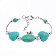 Tibetan Silver Color Turquoise Bracelets&Bangles Inlay Roundness Bead Nation Bohemian Bracelets For Women Fine Jewelry J4U66