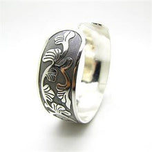 Tibetan Silver Vintage Women Cuff Bangle Chinese Knot Pattern Bracelets Jewelry J4U66