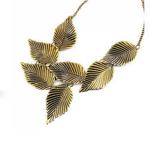 Trendy Women Bohemia Leaves Leaf Multilayer Pendant Chain Bib Choker Necklace Jewelry J4U66
