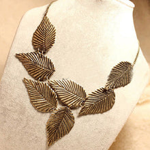 Trendy Women Bohemia Leaves Leaf Multilayer Pendant Chain Bib Choker Necklace Jewelry J4U66