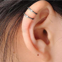 U Shape Silver Ear Cuff Wrap Stud 2/3 Row Helix Cartilage Earrings Clip on Piercing J4U66