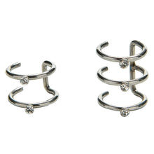 U Shape Silver Ear Cuff Wrap Stud 2/3 Row Helix Cartilage Earrings Clip on Piercing J4U66