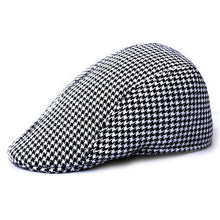 Plaid Flat Hats Beret for Men Women Warm Caps Beret Hat J4U66