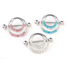 Women Men Body Jewelry Piercing Crystal Double Round Belly Bar Button Ring J4U66