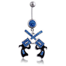 Western Cowgirl Revolver Pistol Gun Dangle Belly Button Navel Ring Body Jewelry J4U66