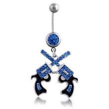 Western Cowgirl Revolver Pistol Gun Dangle Belly Button Navel Ring Body Jewelry J4U66