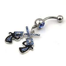 Western Cowgirl Revolver Pistol Gun Dangle Belly Button Navel Ring Body Jewelry J4U66